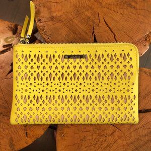 Stella & Dot double perforated clutch in yellow / citrine